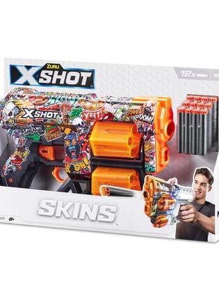 Скорострельный бластер x-shot skins dread sketch (12 патронов)