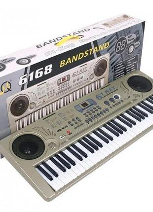 Детский синтезатор-пианино 61 клавиша с микрофоном, подставка для нот (mq6168)