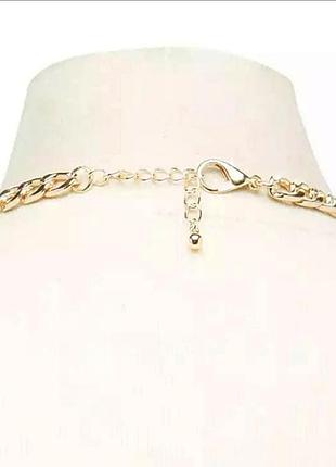 Цепь цепочка золотистая чокер на шею тренд4 фото