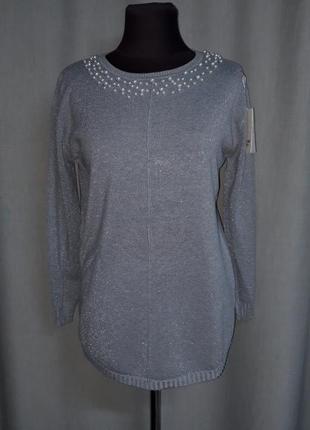 Шикарний светр з люрексом і перлами1 фото