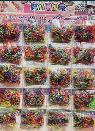 Набір гумок для плетіння браслетів, гумки, 100 штук у пакеті, y-подібний верстат, кліпси, гачок1 фото