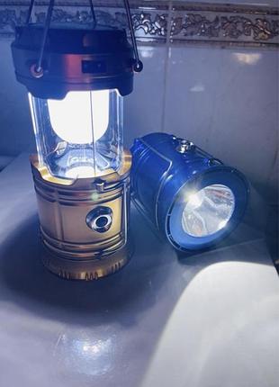 Кемпинговый фонарь led лампа на солнечной батарее переносная с функцией powerbank