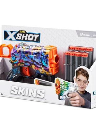 Скорострельный бластер x-shot skins menace spray tag  (8 патронов)
