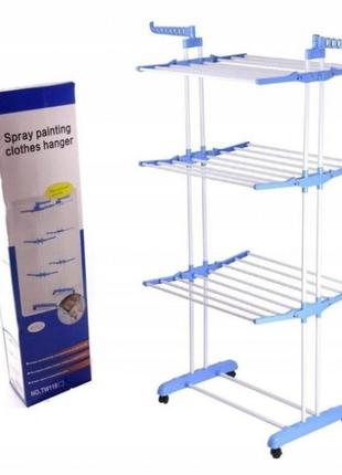 Многоярусная вертикальная сушилка для белья, напольная складная сушилка с колесиками...