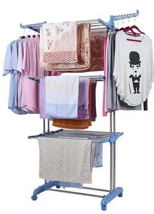 Многоярусная вертикальная сушилка для белья, напольная складная сушилка с колесиками...