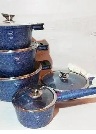Набор мраморных кастрюль, с антипригарным покрытием top kitchen, набор посуды2 фото