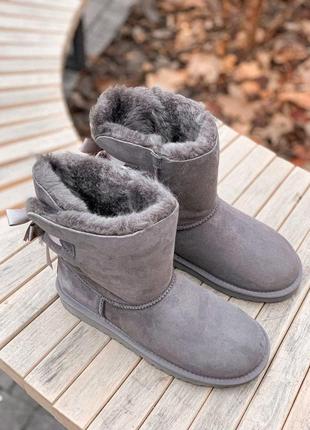 Шикарные женские ugg high grey с натуральным мехом /осень/зима/весна😍1 фото