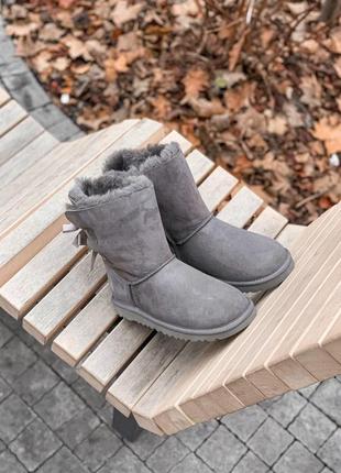 Шикарные женские ugg high grey с натуральным мехом /осень/зима/весна😍6 фото