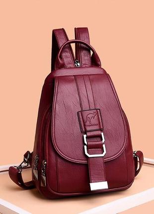 Женская кожаная модная сумка сумочка рюкзак бананка1 фото