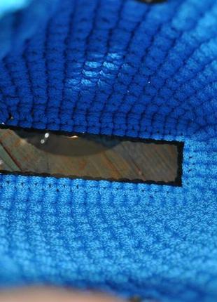 Сумка калипса женская средняя вязаная handmade синий электрик4 фото