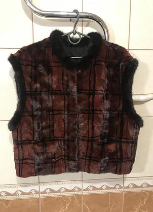 Норкова накидка жилет з норки кардиган натуральне хутро