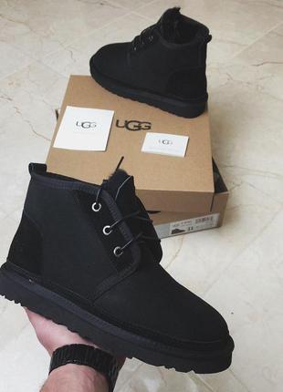 Крутые мужские ботинки ugg neumel black с натуральным мехом /осень/зима/весна😍