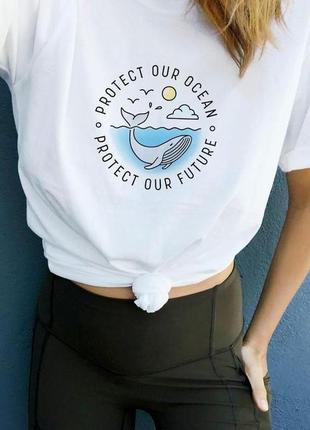 Крутая футболка для мотивации защиты природы с ручной росписью1 фото