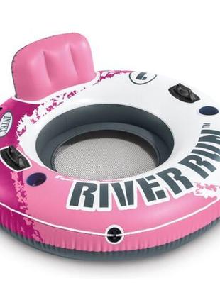 Надувне крісло круг для плавання зі спинкою river run intex 56824 eu