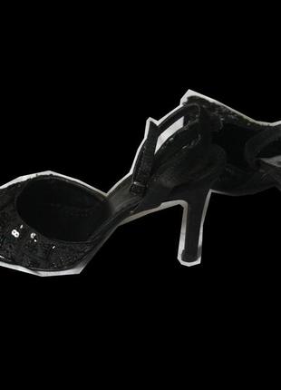 Винтажные вечерние туфли расшитые дисером с острым носом на шпильке4 фото