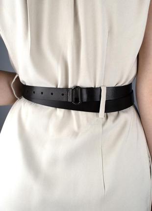 Ремень женский кожаный в два оборота sf-2501 черный (180-230 см)9 фото