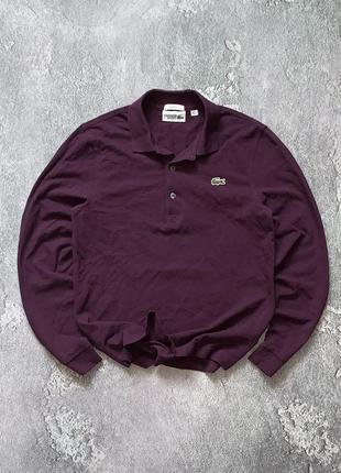 Lacoste s лакост бордовый поло длинный рукав лонгслив регби свитшот