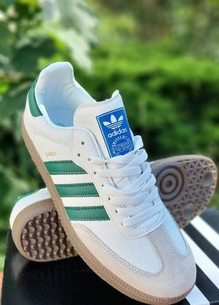 Чоловічі кросівки adidas samba og white green