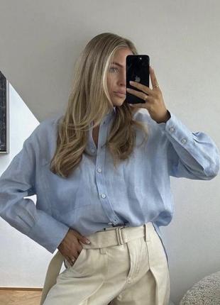Лляна сорочка zara оригінал хіт! 100% льон