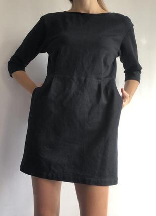 Тепле чорне вільне плаття трикотажне