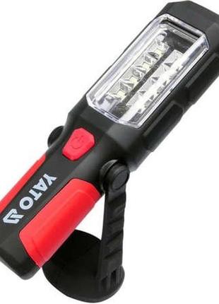 Фонарь переносной led 8+1 диод светильник 3 режима yato yt-08513