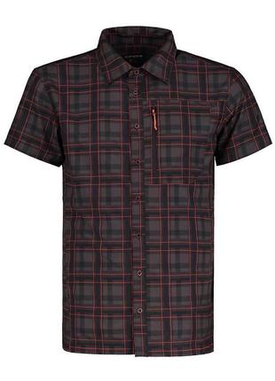 Аутдорна сорочка icepeak belleview short sleeve checked shirt black/grey/red