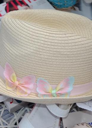 7-10/10-12 років нова фірмова соломена шляпа шляпка з метеликами дівчинці lc waikiki вайкікі5 фото