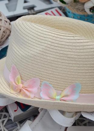 7-10/10-12 років нова фірмова соломена шляпа шляпка з метеликами дівчинці lc waikiki вайкікі6 фото