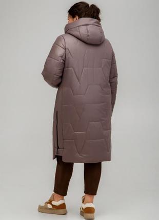 Пальто зимнее стёганое с капюшоном5 фото