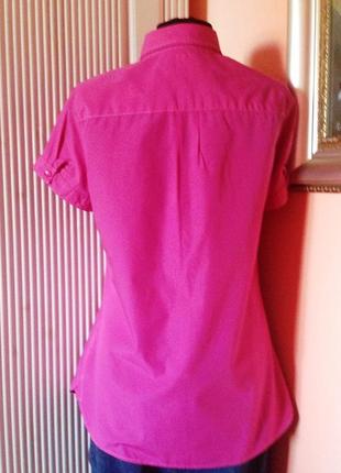 Удлиненная блуза с воланами "tommy hilfiger"  малинового цвета5 фото
