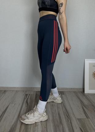 Женские спортивные лосины леггинсы адедас adidas с лампасами
