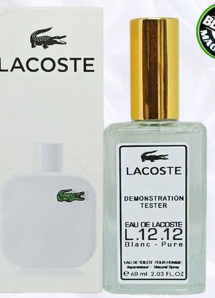 Lacoste eau de l.12.12 blanc — чоловічі парфуми (парфумована вода) тестер (превохідна якість)