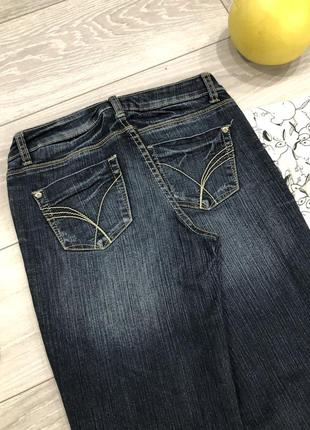 ‼️распродажа! джинсы женские клеш прямые темно синие7 фото