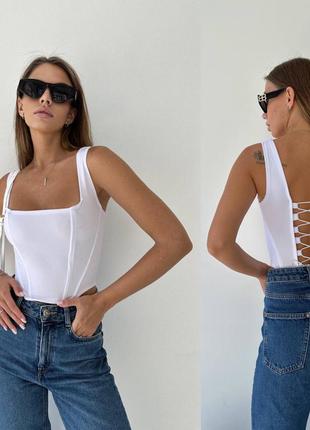 Корсет женский белый со шнуровкой разм.42-48