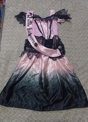 Карнавальное платье королева хеллоуина , мисс хэллоуин , ведьма 11-12 лет