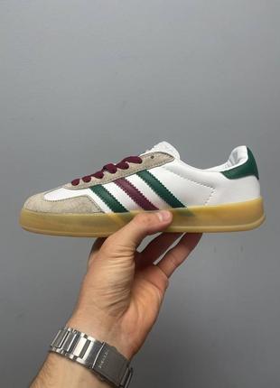 Кросівки adidas x gucci gazelle white green red9 фото