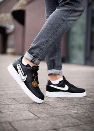 Мужские кроссовки  nike air force 1 black white 74 фото