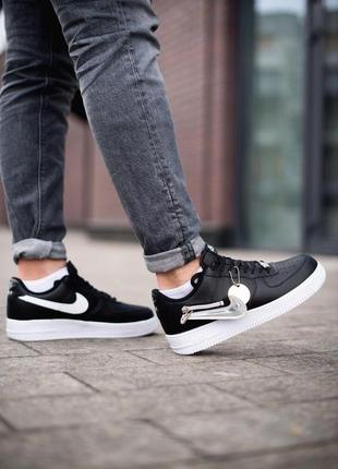 Мужские кроссовки  nike air force 1 black white 73 фото