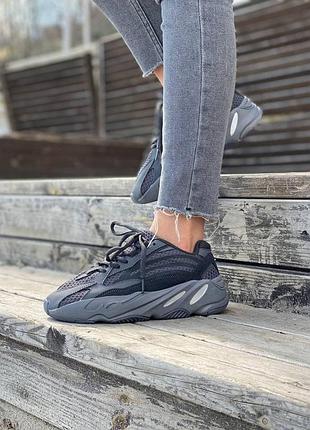 adidas Semi yeezy boost 700 v2 vanta leather black white6 фото