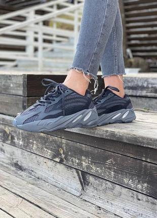 adidas Semi yeezy boost 700 v2 vanta leather black white8 фото