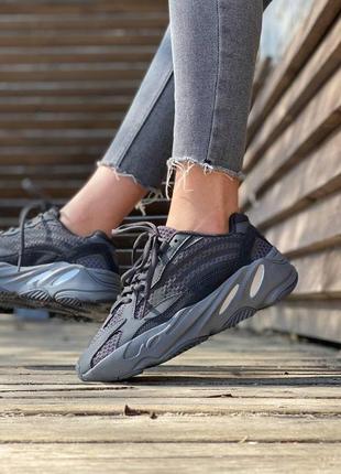 adidas Semi yeezy boost 700 v2 vanta leather black white2 фото