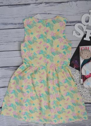 6-7/11-12 лет очень нарядное романтичное платье сарафан цветы из поплина с круглым...