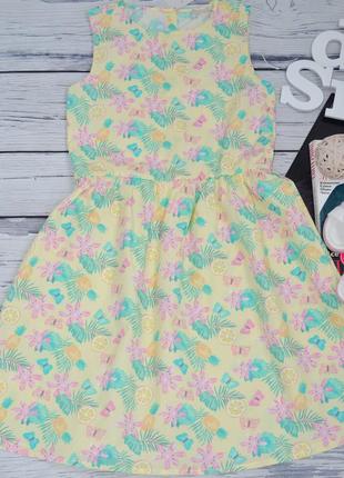 6-7/11-12 лет очень нарядное романтичное платье сарафан цветы из поплина с круглым...