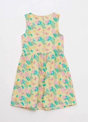 6-7/11-12 лет очень нарядное романтичное платье сарафан цветы из поплина с круглым...