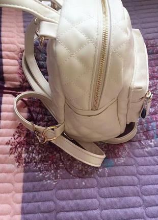 Женский кожаный стильный недорогой модный белый красивый  рюкзак рюкзачок сумка6 фото