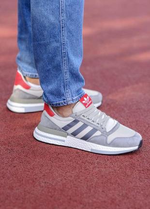 Мужские кроссовки  adidas zx 500 rm grey four v2