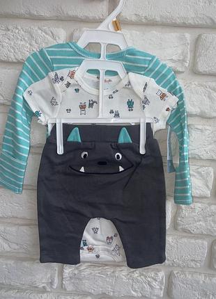 Carters тройка комлект боди бодик короткий и длиннее рукав nb