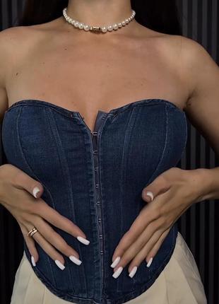 Джинсовий корсет