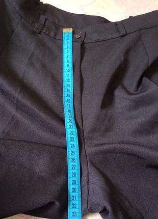 Укороченные фирменные широкие  брючата брюки бриджи классические черного однотонного цвета6 фото