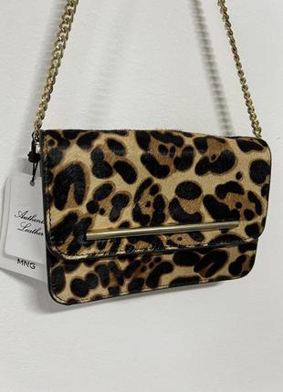 Сумка мини кросс боди манго леопардовая